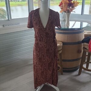 Express Chocolate Midi Dress with V-Neck